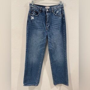 Cello Super High Rise Dad Denim Button Fly 100% Cotton Blue Jeans Size 11